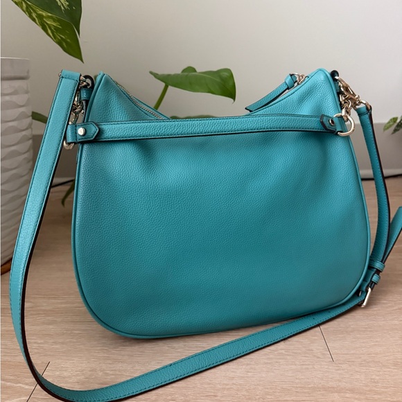 Kate Spade Mulberry Vivian Turquoise Blue Leather Hobo Shoulder Bag - Picture 2 of 4
